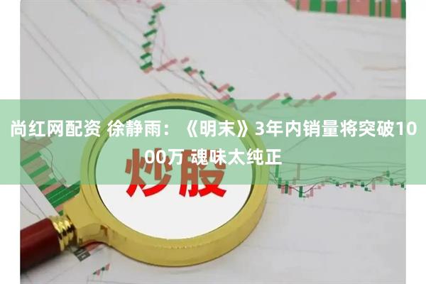 尚红网配资 徐静雨：《明末》3年内销量将突破1000万 魂味太纯正